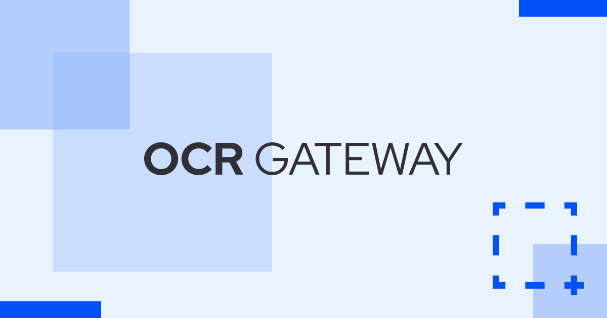 OCR Gateway | Automated Data Capture & Document Processing Powered By AI